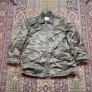 VTG 70s Golden Fleece Industrial Yukon Zip Jacket 50 USA Water‎ Resistant Brown